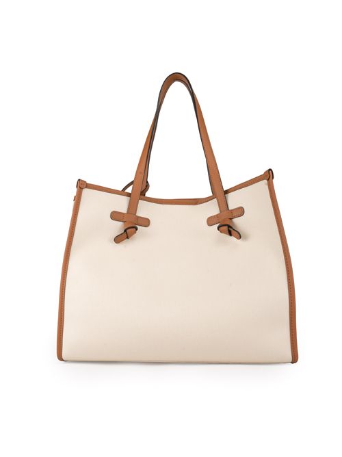 Borsa Shopping Marcella in canvas Panna GIANNI CHIARINI | BS 6850 COMMPANNA-CORDA-CARAMEL